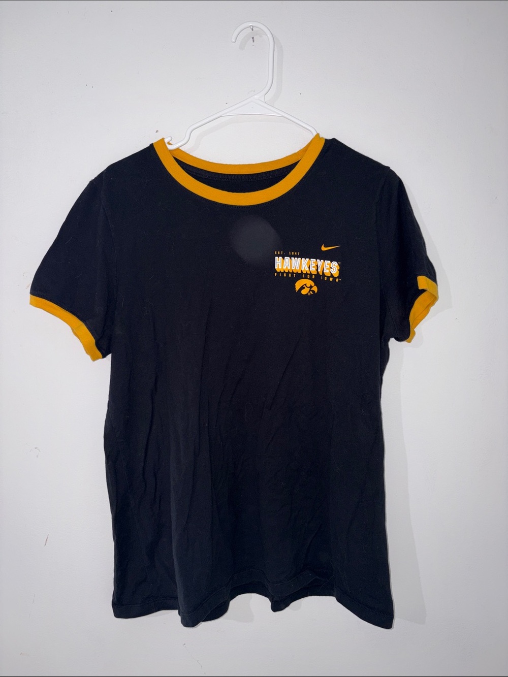 Nike Black & Gold Hawkeyes Ringer Tee